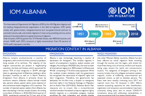 IOM Albania Infosheet